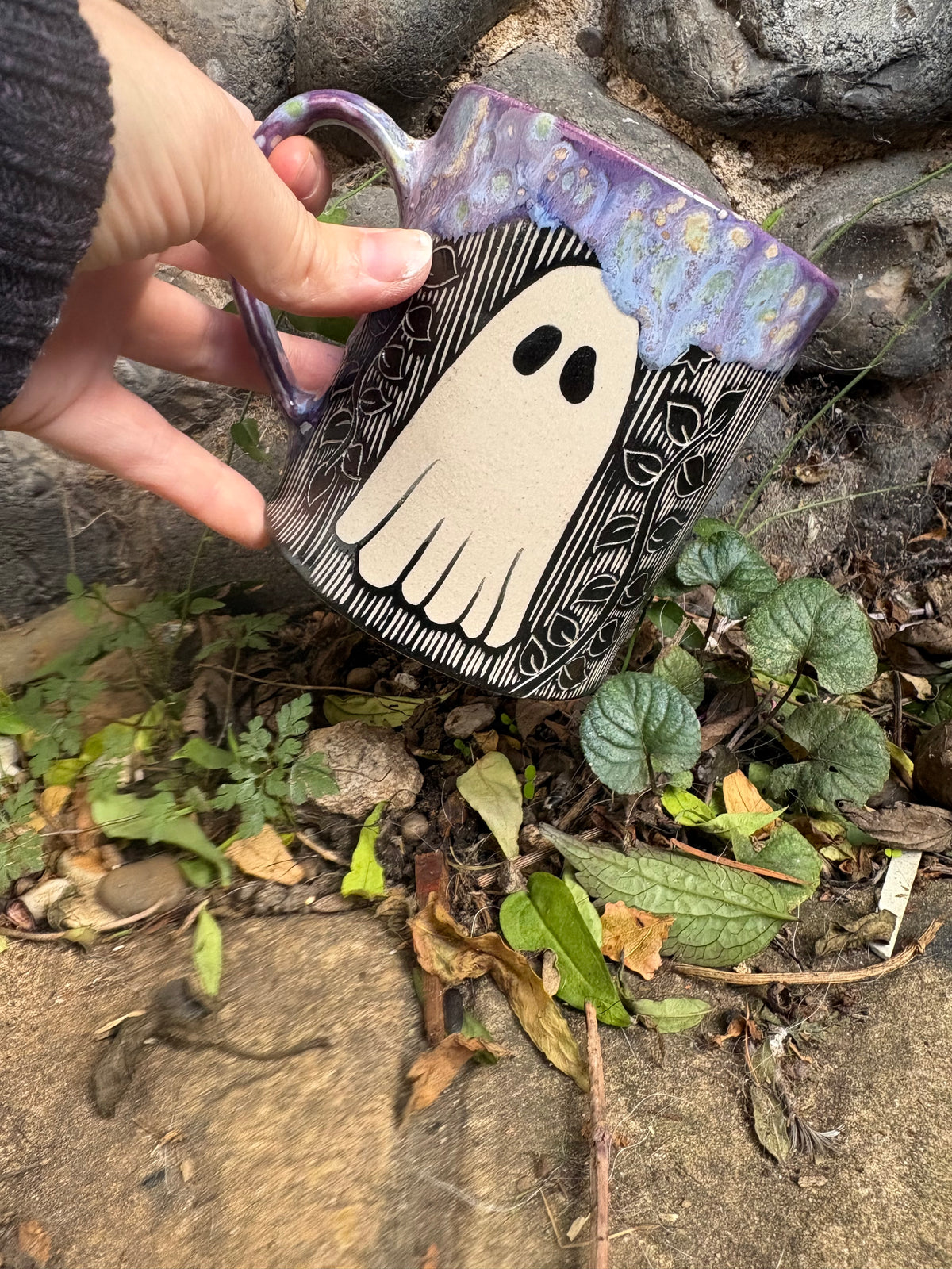 Large Purple Ghost Mug