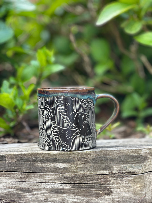 Crow Mug in Midnight