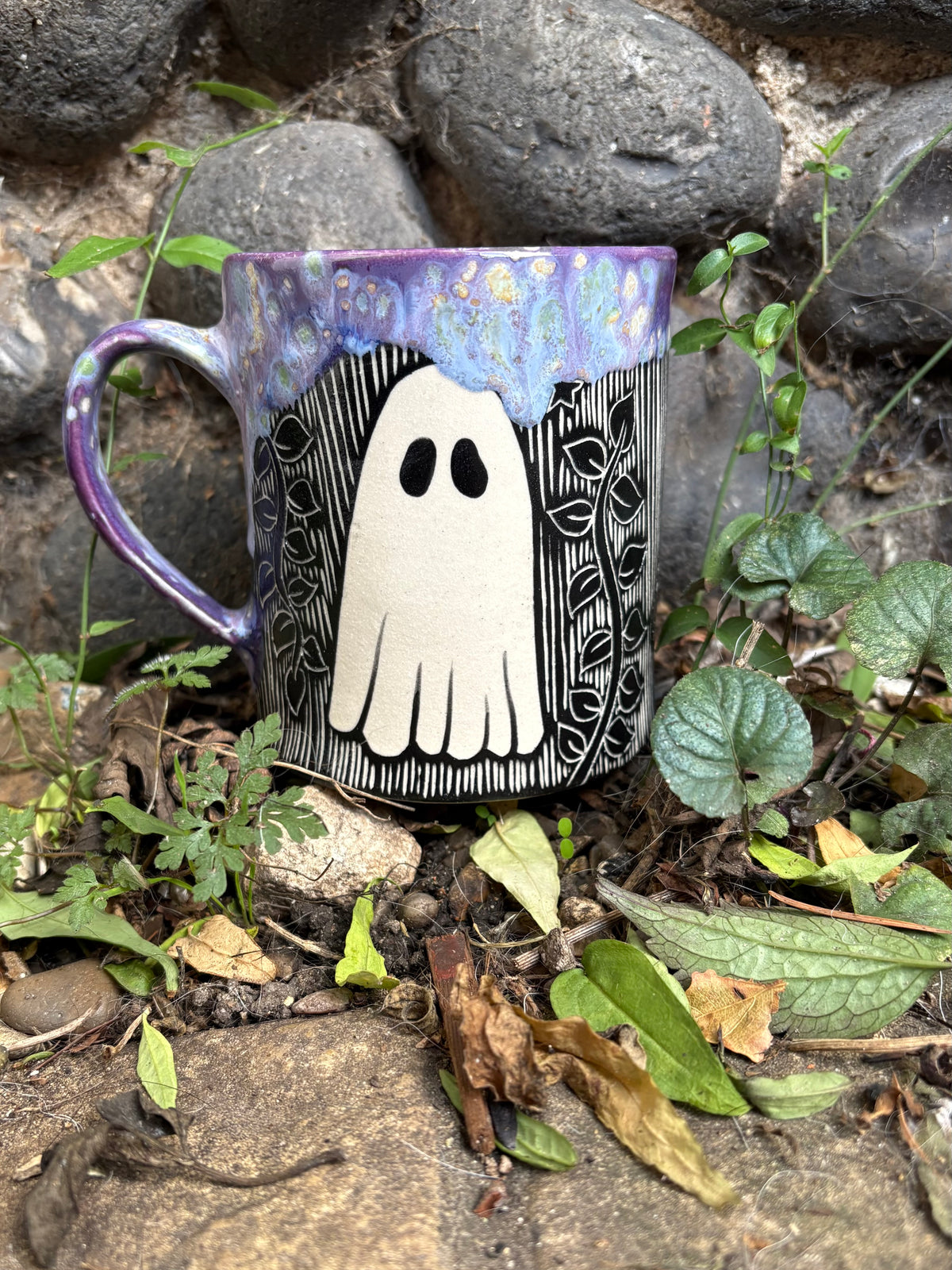 Large Purple Ghost Mug